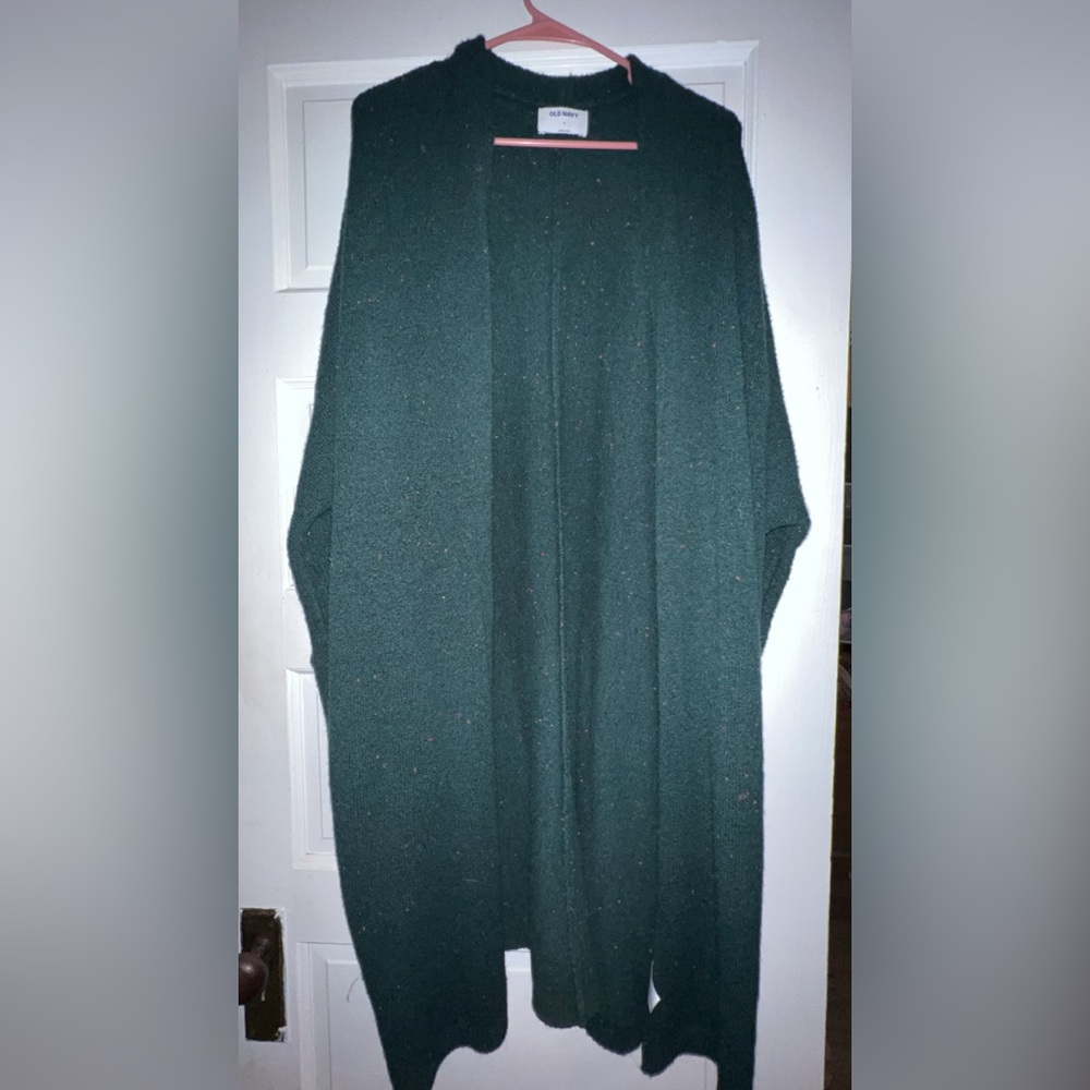 Old Navy Green Knit Long Cardigan
